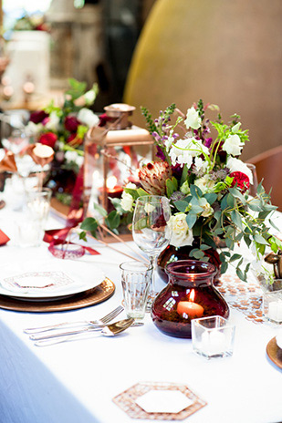 Modern Geometric Marsala Wedding Inspiration by Siegrid Cain | see tis beautiful shoot in full on onefabday.com