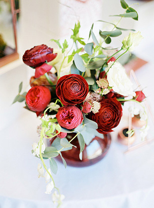 Modern Geometric Marsala Wedding Inspiration by Siegrid Cain | see tis beautiful shoot in full on onefabday.com