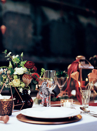 Modern Geometric Marsala Wedding Inspiration by Siegrid Cain | see tis beautiful shoot in full on onefabday.com