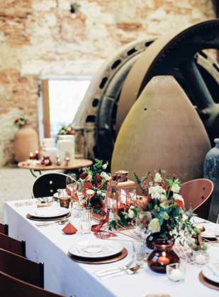 Modern Geometric Marsala Wedding Inspiration by Siegrid Cain | see tis beautiful shoot in full on onefabday.com