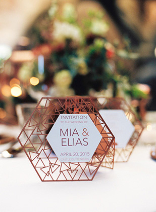 Modern Geometric Marsala Wedding Inspiration by Siegrid Cain | see tis beautiful shoot in full on onefabday.com