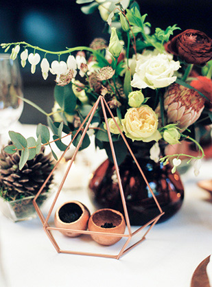 Modern Geometric Marsala Wedding Inspiration by Siegrid Cain | see tis beautiful shoot in full on onefabday.com