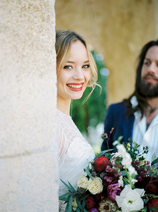 Modern Geometric Marsala Wedding Inspiration by Siegrid Cain | see tis beautiful shoot in full on onefabday.com