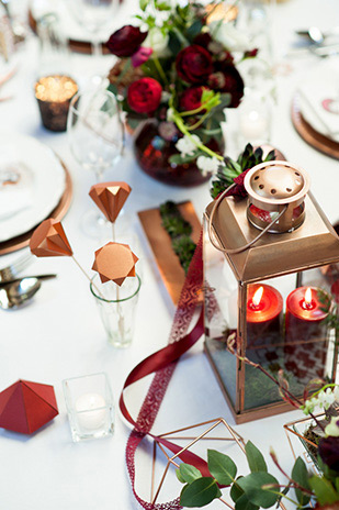 Modern Geometric Marsala Wedding Inspiration by Siegrid Cain | see tis beautiful shoot in full on onefabday.com