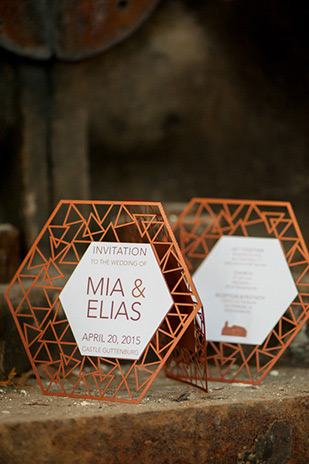 Modern Geometric Marsala Wedding Inspiration by Siegrid Cain | see tis beautiful shoot in full on onefabday.com