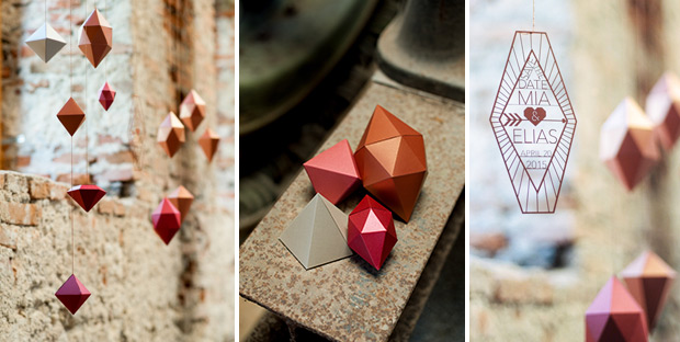 Modern Geometric Marsala Wedding Inspiration by Siegrid Cain | see tis beautiful shoot in full on onefabday.com