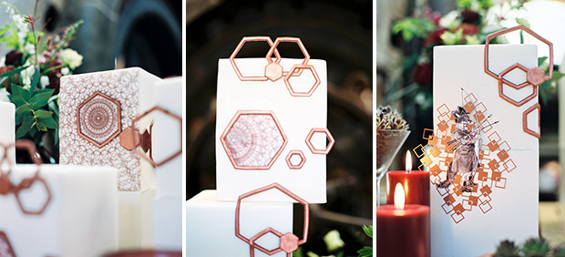 Modern Geometric Marsala Wedding Inspiration by Siegrid Cain | see tis beautiful shoot in full on onefabday.com