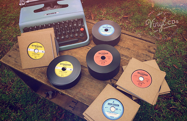 Vintage Vinyl CD Wedding Favors | see more at onefabday-com.go-vip.net