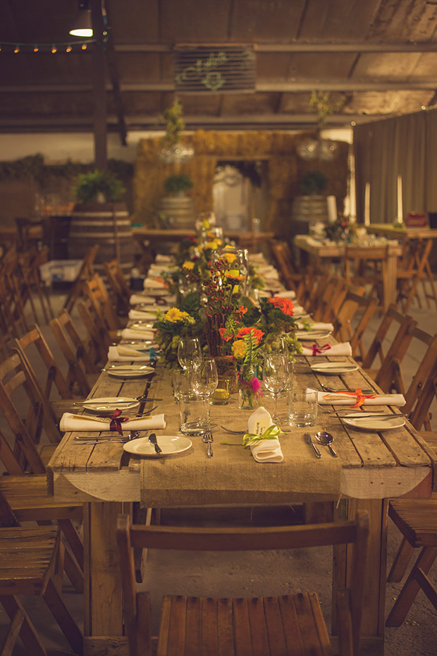 Colourful handmade wedding at The Grainstore and The Big Shed at Ballymaloe by Bronte Photography | see the rest of this inspiring wedding on onefabday.com