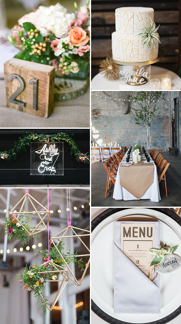 Industrial Romance Wedding Trend | See more wedding inspiration at onefabday.com