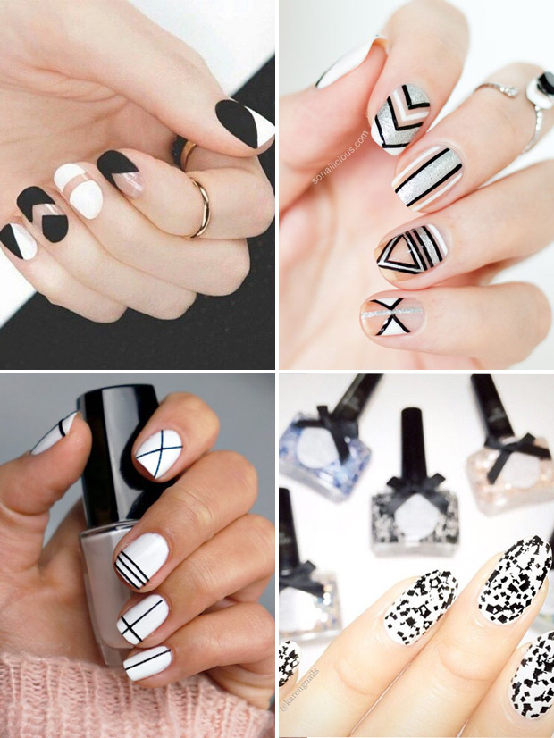 Monochrome Nail Art | Autumn Nail Inspiration | see all the looks on onefabday.com