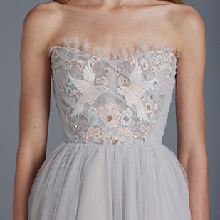 1603 Wedding Dress from Paolo Sebastian wedding dresses SS 2015/2016 - Layered Ballerina Gown With Nightingale Embroidery - see the rest of the collection on onefabday.com