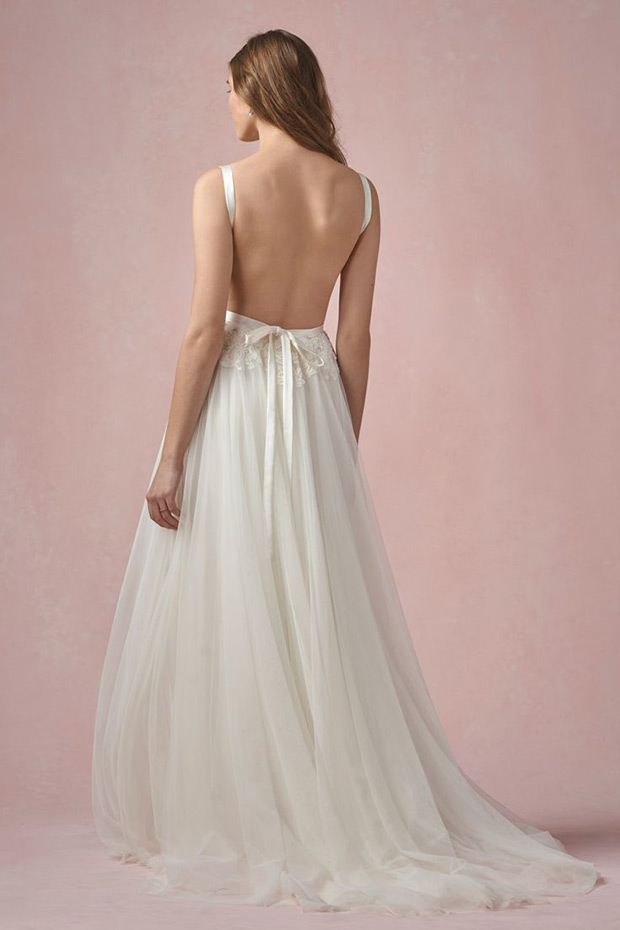 52641 Wedding Dress from Willowby by Watters wedding dresses -  Romantic wedding dress with open back and bow belt detail -  see the rest of the collection on onefabday.com