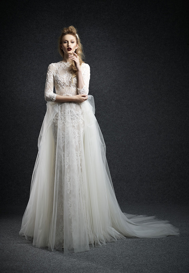 Panthea wedding dress from Ersa Atelier wedding dresses Fall 2015 - Dreamy lace and tulle wedding dress -  see the rest of the collection on onefabday.com