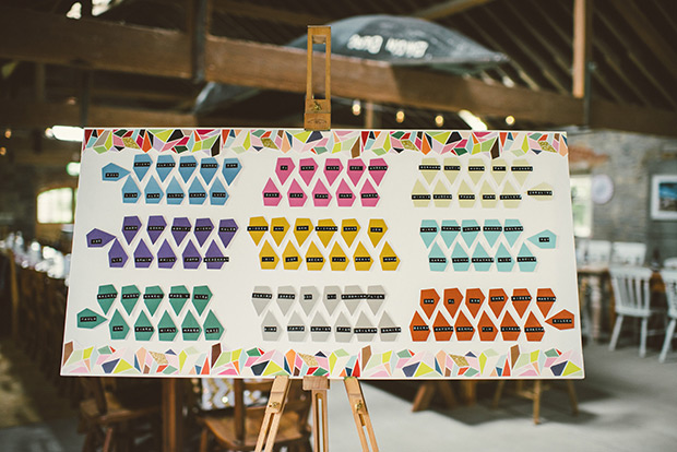 Bold and colourful geometric wedding by Paula Gillespie | onefabday.com