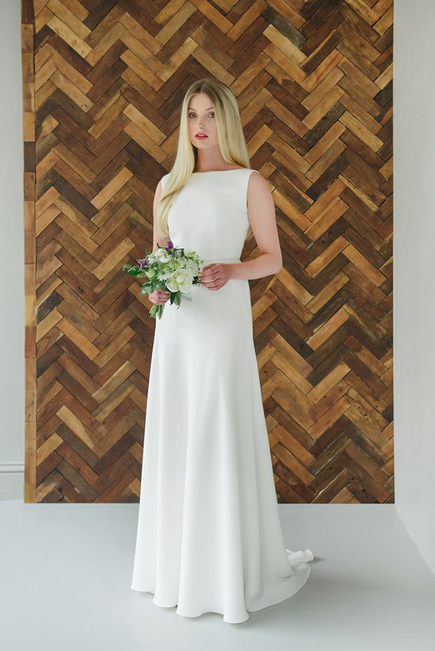 Amber wedding dress from Andrea Hawkes wedding dresses 2016 - Sleek sleevless wedding dress -  see the rest of the collection on onefabday.com