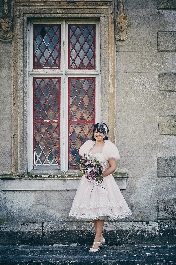 Short lace retro wedding dress | onefabday.com