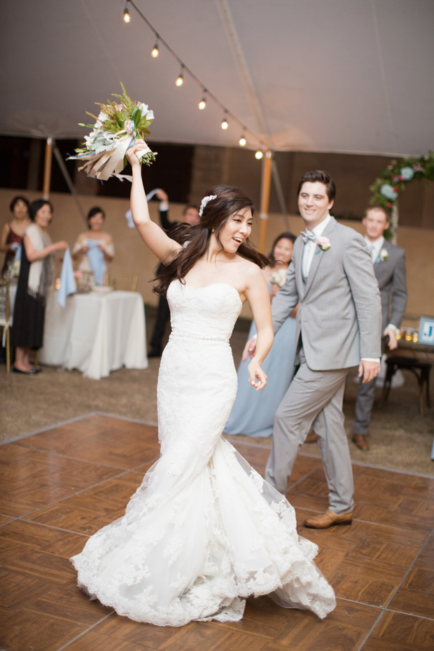 Beautiful outdoor marquee wedding with baby blue details by Andy Seo Studio // onefabday.com 