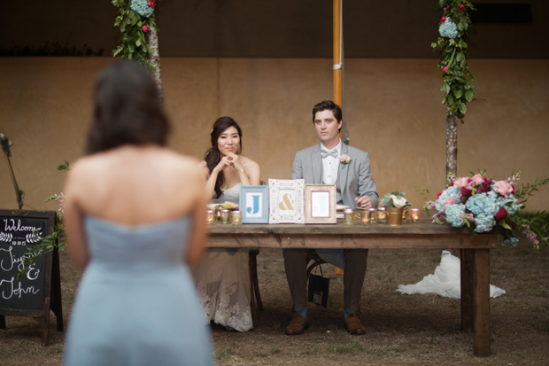 Beautiful outdoor marquee wedding with baby blue details by Andy Seo Studio // onefabday.com 