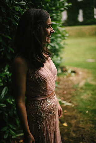 Beautiful Trudder Lodge wedding with blush wedding dress by This Modern Love | onefabday.com