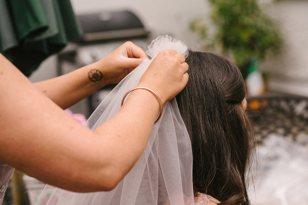 Beautiful Trudder Lodge wedding with blush wedding dress by This Modern Love | onefabday.com