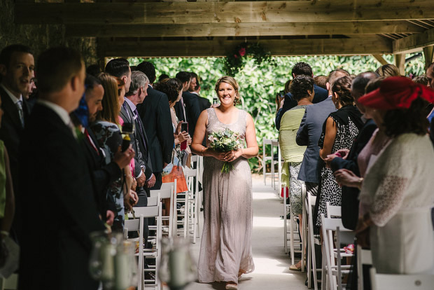 Beautiful Trudder Lodge wedding with blush wedding dress by This Modern Love | onefabday.com