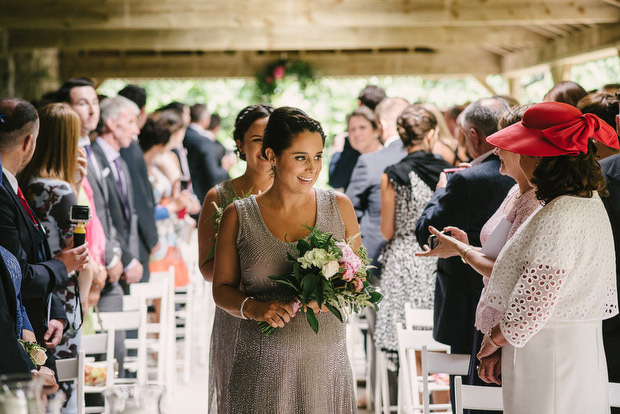 Beautiful Trudder Lodge wedding with blush wedding dress by This Modern Love | onefabday.com