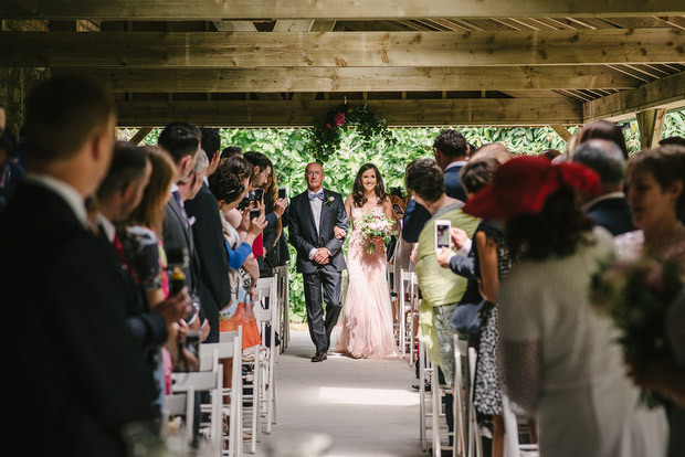 Beautiful Trudder Lodge wedding with blush wedding dress by This Modern Love | onefabday.com