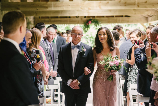 Beautiful Trudder Lodge wedding with blush wedding dress by This Modern Love | onefabday.com