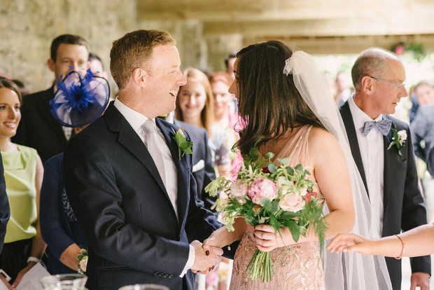 Beautiful Trudder Lodge wedding with blush wedding dress by This Modern Love | onefabday.com