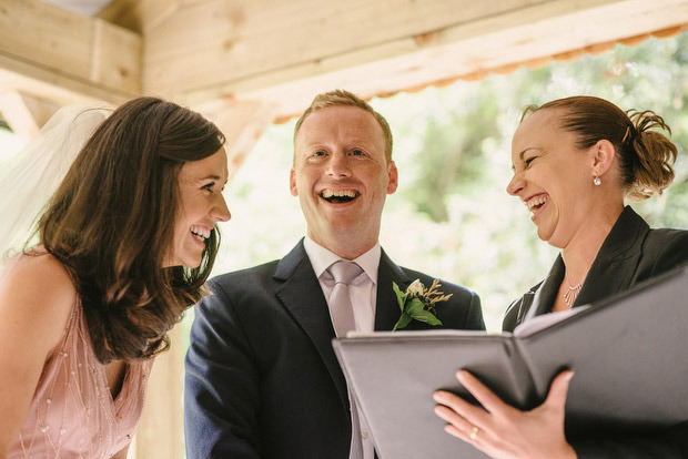 Beautiful Trudder Lodge wedding with blush wedding dress by This Modern Love | onefabday.com