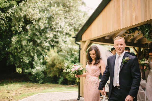 Beautiful Trudder Lodge wedding with blush wedding dress by This Modern Love | onefabday.com