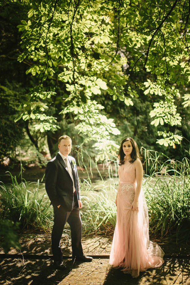 Beautiful Trudder Lodge wedding with blush wedding dress by This Modern Love | onefabday.com