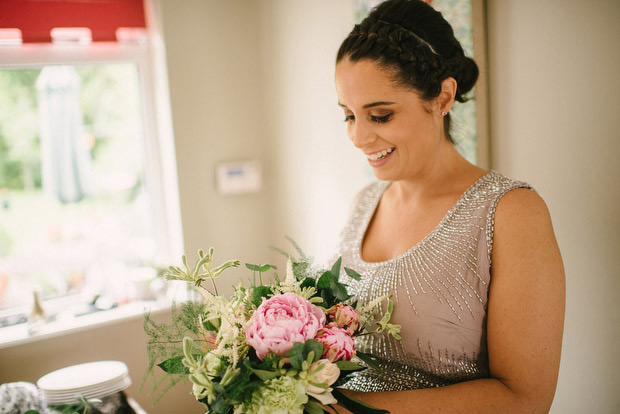 Beautiful Trudder Lodge wedding with blush wedding dress by This Modern Love | onefabday.com