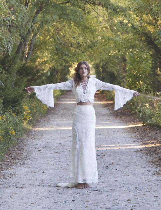 Fleetwood wedding dress from Daughter's of Simone wedding dresses 2016 - Boho 2 piece wedding dress -  see the rest of the collection on onefabday.com