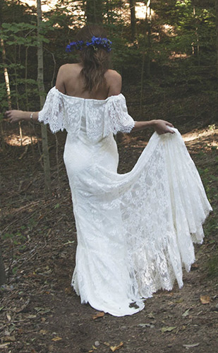 Laurence wedding dress from Daughter's of Simone wedding dresses 2016 - Off the shoulder boho wedding dress -  see the rest of the collection on onefabday.com