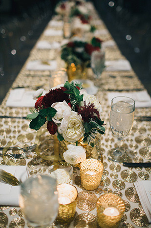 Glitzy glam gold and red real wedding by Ali V Photography | onefabday.com