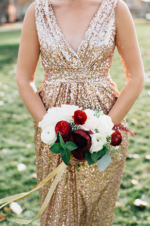 Glitzy glam gold and red real wedding by Ali V Photography | onefabday.com