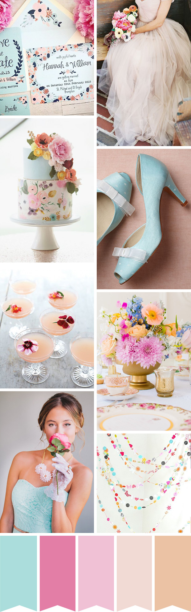 Floral Whimsy - A Pretty Pastel Wedding Palette | onefabday.com