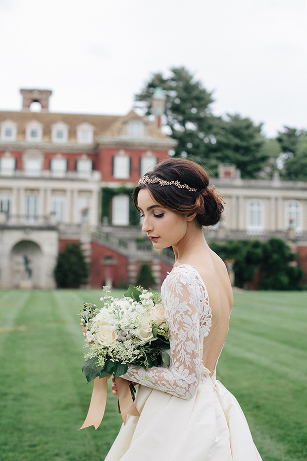 Laylee wedding dress from Sareh Nouri wedding dresses Fall 2016 - Beautiful Long Sleeve Wedding Dress with Deep V Neckline - see the rest of the collection on onefabday.com