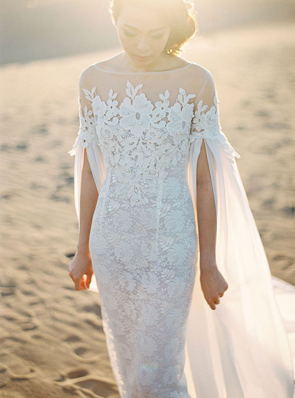 Beautiful Wedding Dresses with Capes | See more on onefabday.com