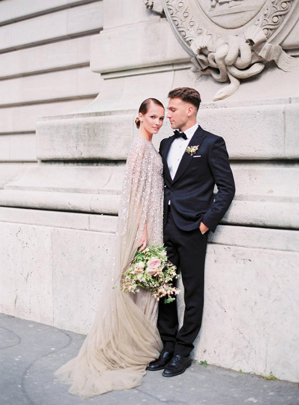 Beautiful Wedding Dresses with Capes | See more on onefabday.com