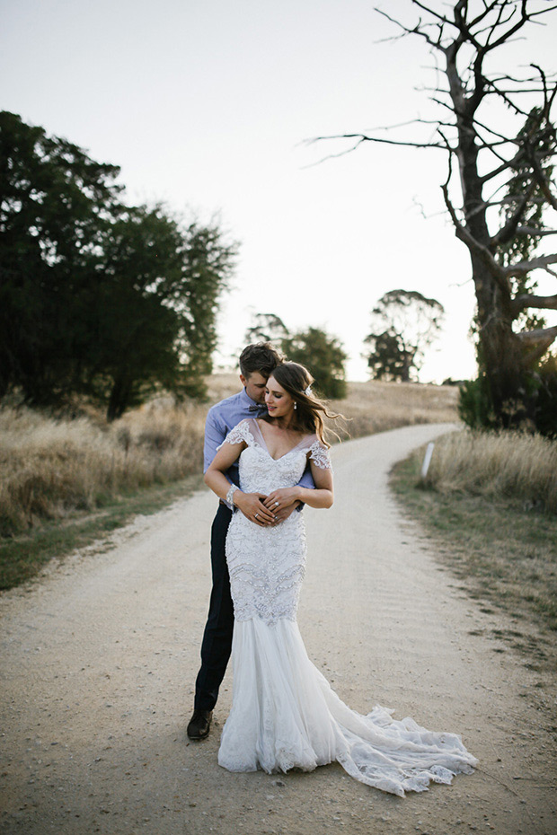 Bridal Designer Anna Campbell's Stunning Real Wedding with Gorgeous Gowns, Beautiful styling and a Handsome Groom! see it all on onefabday.com