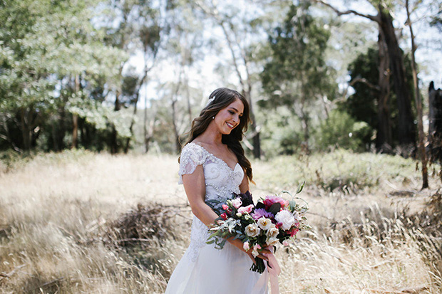 Bridal Designer Anna Campbell's Stunning Real Wedding with Gorgeous Gowns, Beautiful styling and a Handsome Groom! see it all on onefabday.com