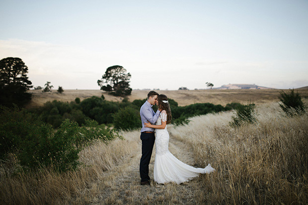 Bridal Designer Anna Campbell's Stunning Real Wedding with Gorgeous Gowns, Beautiful styling and a Handsome Groom! see it all on onefabday.com