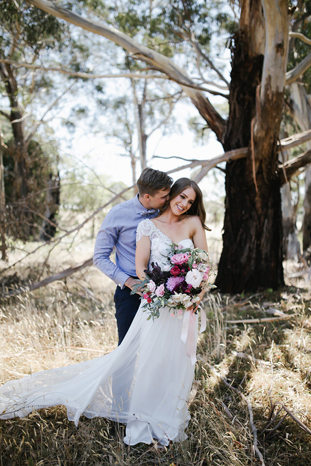 Bridal Designer Anna Campbell's Stunning Real Wedding with Gorgeous Gowns, Beautiful styling and a Handsome Groom! see it all on onefabday.com