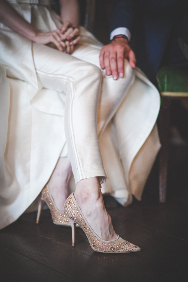 Beautiful bride in jumpsuit by Leanne Keaney Photography - Borris House Wedding // onefabday.com