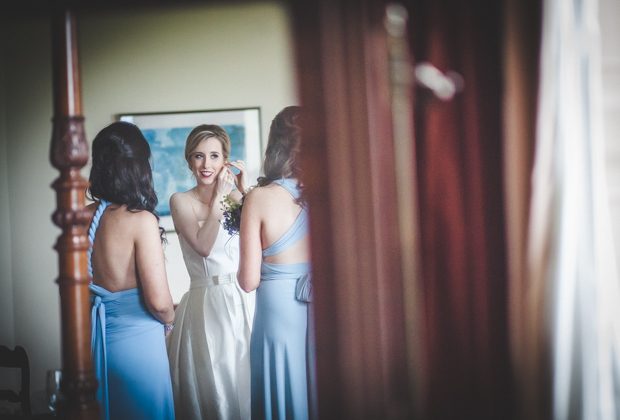 Beautiful bride in jumpsuit by Leanne Keaney Photography - Borris House Wedding // onefabday.com