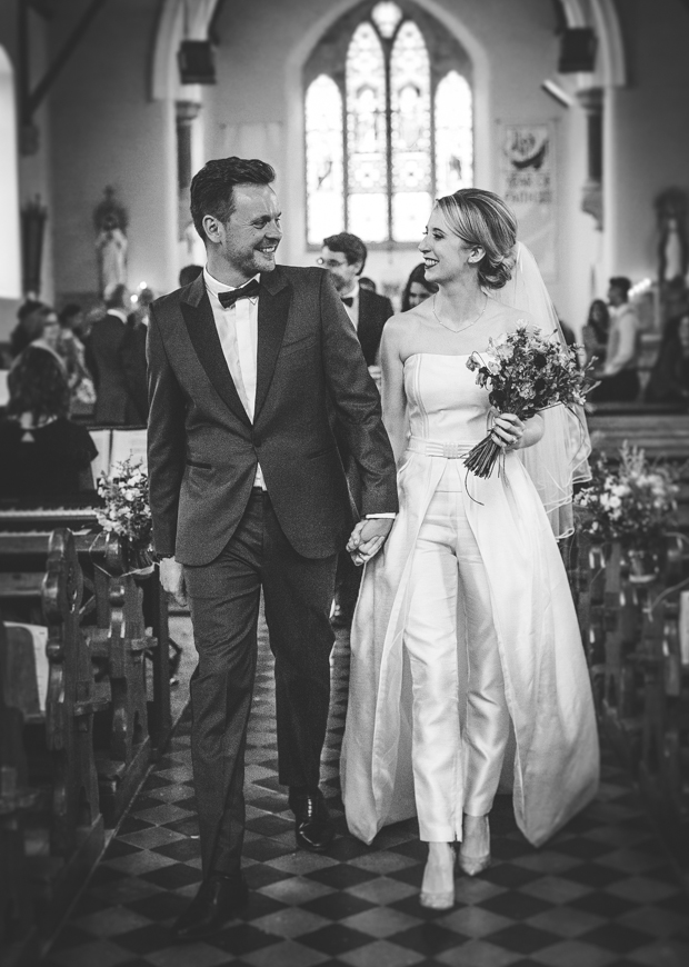 Beautiful bride in jumpsuit by Leanne Keaney Photography // onefabday.com