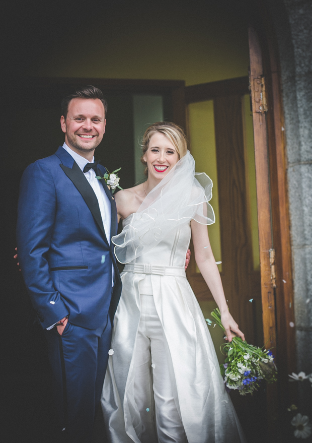 Beautiful bride in jumpsuit by Leanne Keaney Photography // onefabday.com